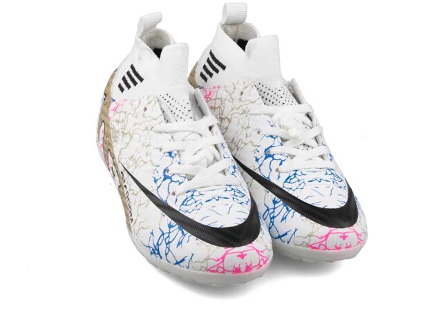 Air Laliga 565 Filet Halısaha Çoraplı - Beyaz/Altın/Desenli - 2