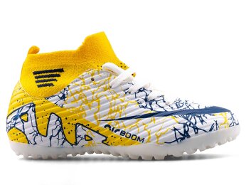 Air Laliga 565 Filet Halısaha Çoraplı - Beyaz/Sarı/Desenli - Air Laliga