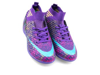 Air Laliga 565 Filet Halısaha Çoraplı - Mor/Turkuaz Desenli - 2