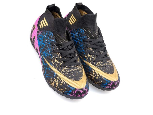 Air Laliga 565 Filet Halısaha Çoraplı - Siyah/Altın/Desenli - 2