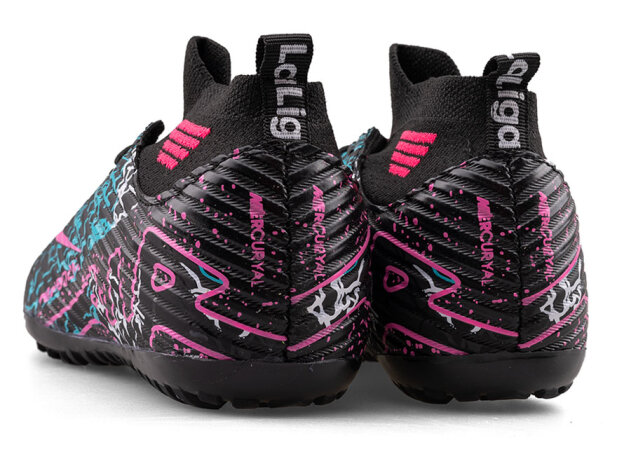 Air Laliga 565 Filet Halısaha Çoraplı - Siyah/Fuşya/Desenli - 3