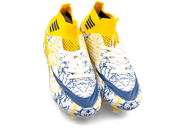 Air Laliga 565 Filet Krampon Çoraplı - Beyaz/Sarı/Desenli - 2