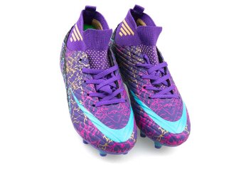 Air Laliga 565 Filet Krampon Çoraplı - Mor/Turkuaz Desenli - 2