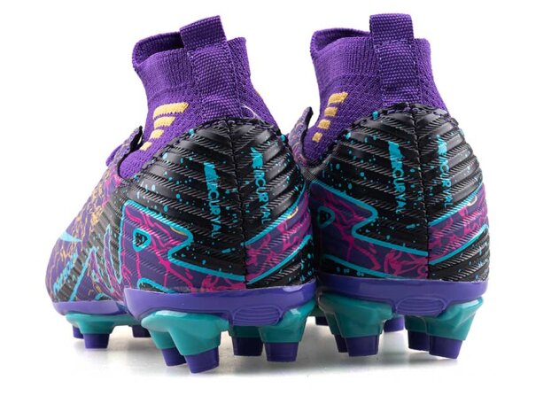 Air Laliga 565 Filet Krampon Çoraplı - Mor/Turkuaz Desenli - 3