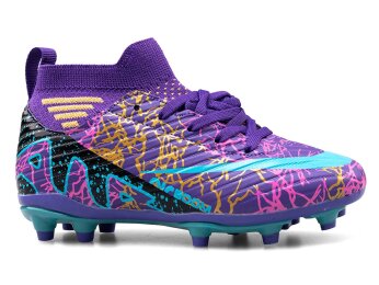 Air Laliga 565 Filet Krampon Çoraplı Özel (28-32) - Mor/Turkuaz Desenli - Air Laliga