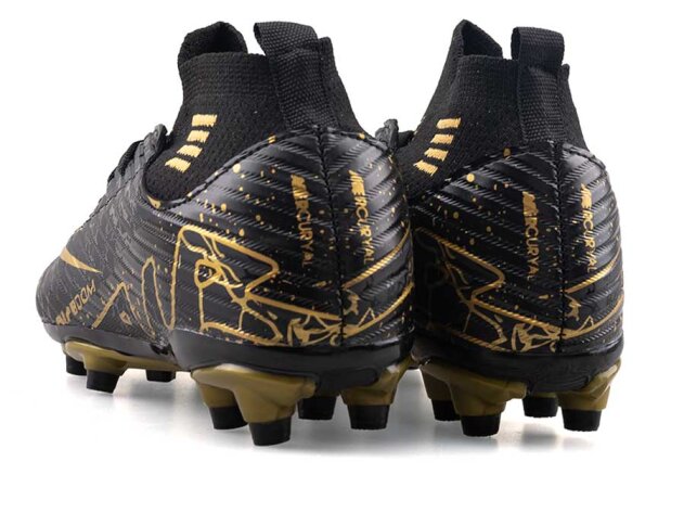 Air Laliga 565 Filet Krampon Çoraplı - Siyah/Siyah/Altın/Desenli - 3