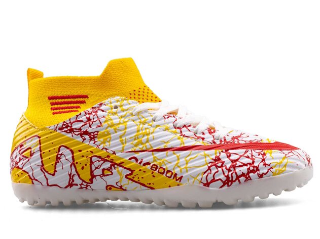 Air Laliga 565 Garson Halısaha Çoraplı - Beyaz/Kırmızı/Desenli - 1