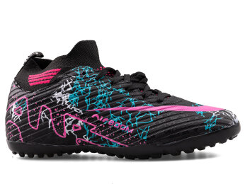 Air Laliga 565 Garson Halısaha Çoraplı - Siyah/Fuşya/Desenli - 1