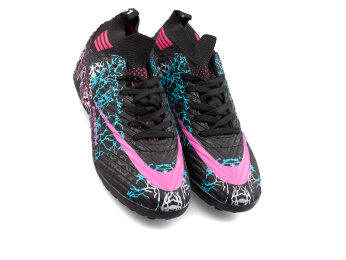 Air Laliga 565 Garson Halısaha Çoraplı - Siyah/Fuşya/Desenli - 2