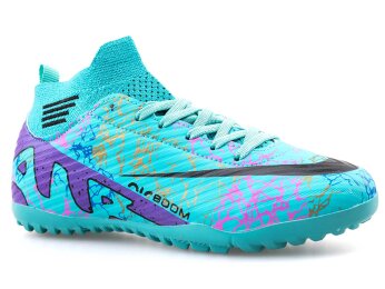 Air Laliga 565 Garson Halısaha Çoraplı - Turkuaz/Mor/Desenli - Air Laliga