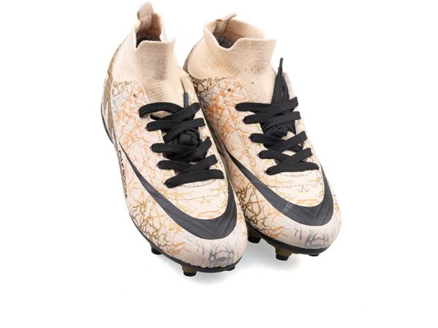 Air Laliga 565 Garson Krampon Çoraplı - Bej/Siyah Desenli - 2