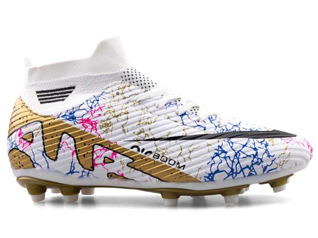 Air Laliga 565 Garson Krampon Çoraplı - Beyaz/Altın/Desenli - 1