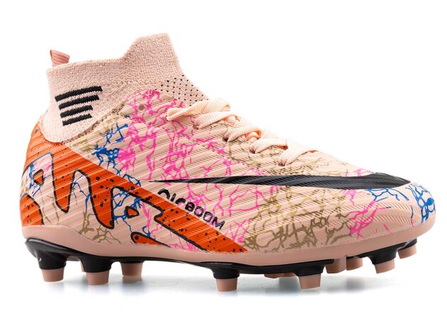 Air Laliga 565 Garson Krampon Çoraplı - Somon/Siyah/Desenli - 1