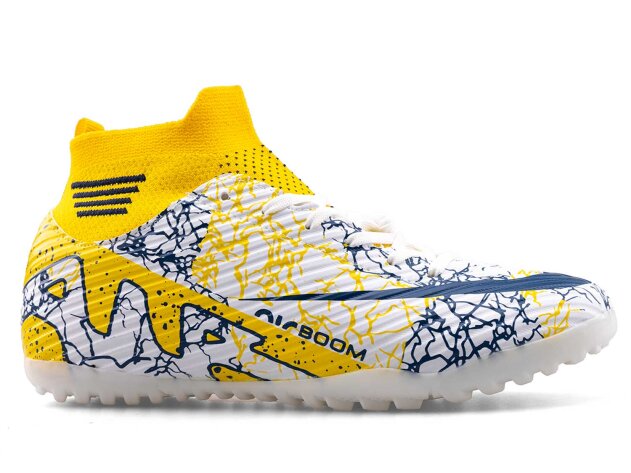 Air Laliga 565 Merdane Halısaha Çoraplı - Beyaz/Sarı/Desenli - 1