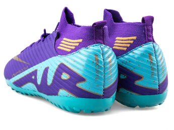 Air Laliga 565 Merdane Halısaha Çoraplı - Mor/Turkuaz Desenli - 3