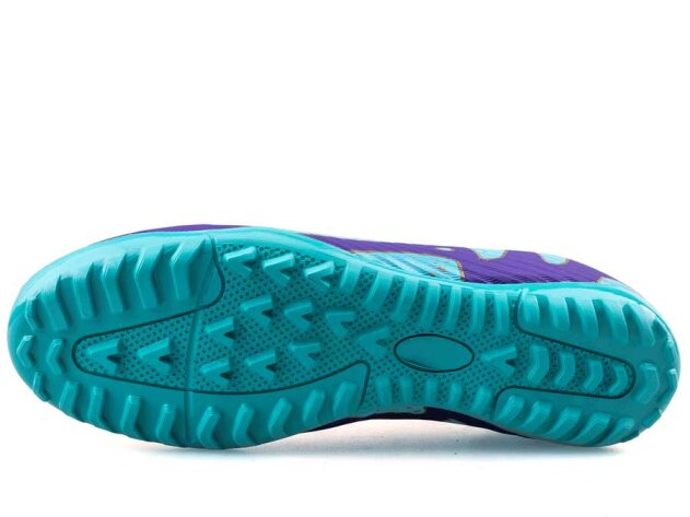 Air Laliga 565 Merdane Halısaha Çoraplı - Mor/Turkuaz Desenli - 4