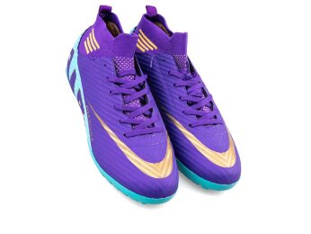 Air Laliga 565 Merdane Halısaha Çoraplı - Mor/Turkuaz Desenli - Air Laliga