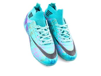 Air Laliga 565 Merdane Halısaha Çoraplı - Turkuaz/Mor/Desenli - 2