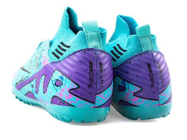 Air Laliga 565 Merdane Halısaha Çoraplı - Turkuaz/Mor/Desenli - 3