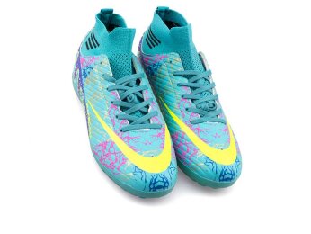 Air Laliga 565 Merdane Halısaha Çoraplı - Turkuaz/Sarı/Desenli - 2