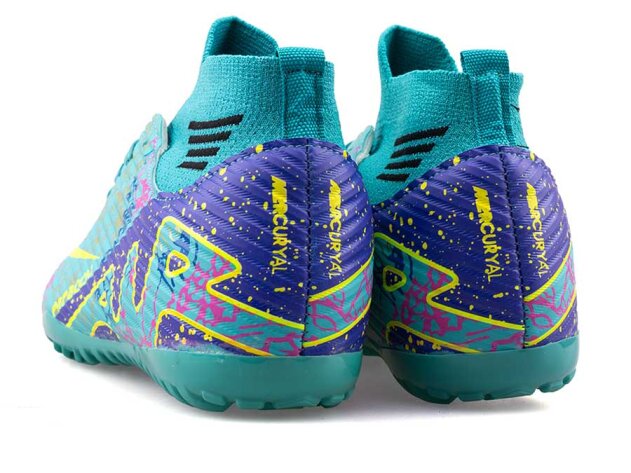 Air Laliga 565 Merdane Halısaha Çoraplı - Turkuaz/Sarı/Desenli - 3