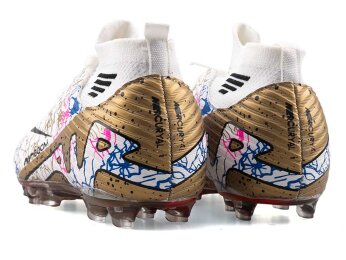 Air Laliga 565 Merdane Krampon Çoraplı (40-42) - Beyaz/Altın/Desenli - 3