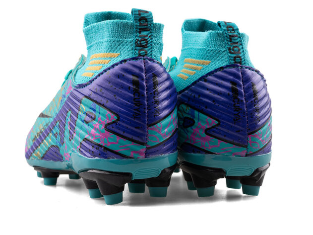 Air Laliga 565 Merdane Krampon Çoraplı (40-42) - Turkuaz/Mor/Desenli - 3