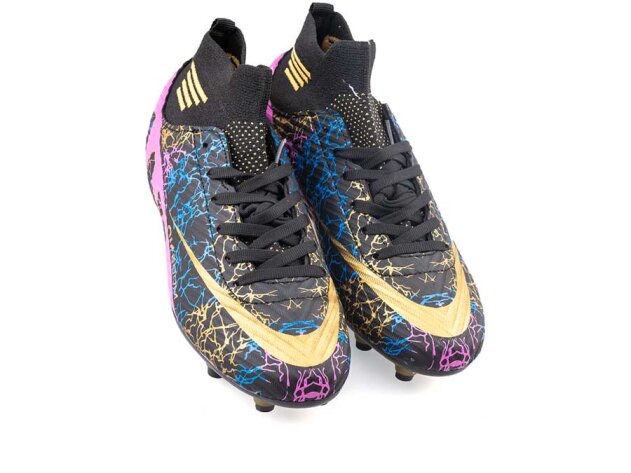 Air Laliga 565 Merdane Krampon Çoraplı - Siyah/Altın/Desenli - 2