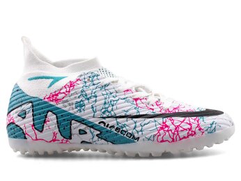 Air Laliga 600 Filet Halısaha Çoraplı - Beyaz/Turkuaz/Desenli - 1