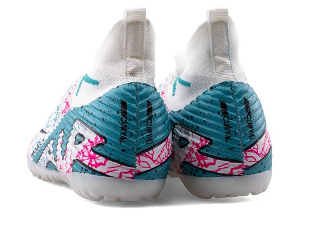 Air Laliga 600 Filet Halısaha Çoraplı - Beyaz/Turkuaz/Desenli - 3