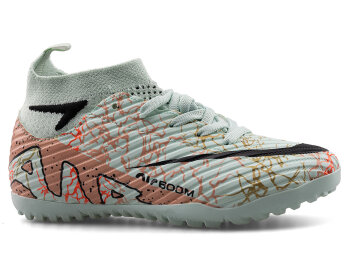 Air Laliga 600 Filet Halısaha Çoraplı - Su Yeşili/Somon/Desenli - 1