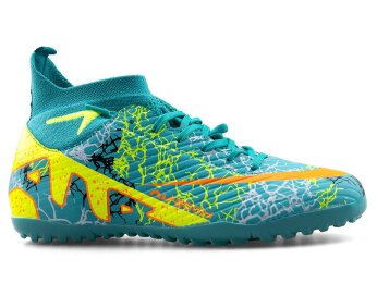 Air Laliga 600 Filet Halısaha Çoraplı - Turkuaz/Sarı/Desenli - 1