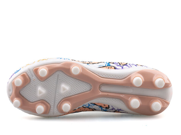 Air Laliga 600 Filet Krampon Çoraplı - Beyaz/Somon/Desenli - 4