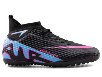 Air Laliga 600 Garson Halısaha Çoraplı - Siyah/Lila/Desenli - 1