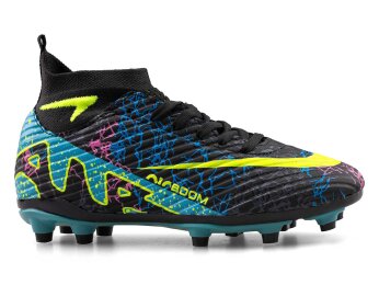 Air Laliga 600 Garson Krampon Çoraplı - Siyah/Turkuaz/Desenli - 1