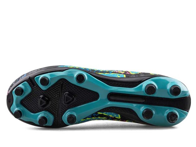 Air Laliga 600 Garson Krampon Çoraplı - Siyah/Turkuaz/Desenli - 4