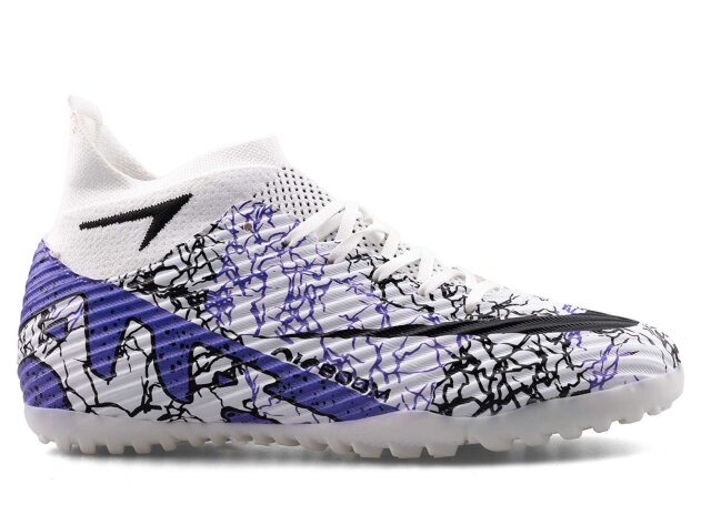 Air Laliga 600 Merdane Halısaha Çoraplı - Beyaz/Mor/Desenli - 1