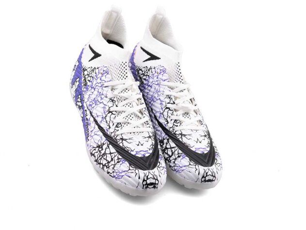 Air Laliga 600 Merdane Halısaha Çoraplı - Beyaz/Mor/Desenli - 2