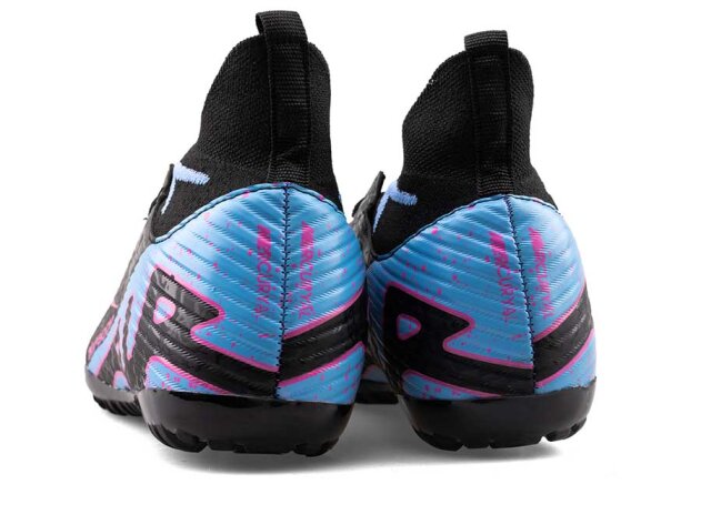 Air Laliga 600 Merdane Halısaha Çoraplı - Siyah/Lila/Desenli - 3