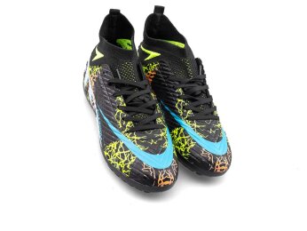 Air Laliga 600 Merdane Halısaha Çoraplı - Siyah/Turkuaz/Desenli - 2