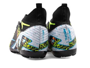 Air Laliga 600 Merdane Halısaha Çoraplı - Siyah/Turkuaz/Desenli - 3