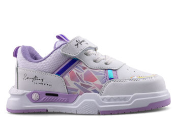 Alessio 039 Patik Cilt Işıklı - Beyaz/Lila - 1