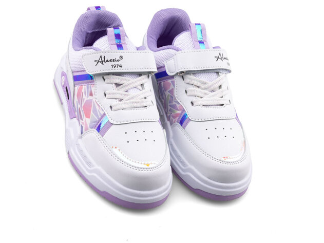 Alessio 039 Patik Cilt Işıklı - Beyaz/Lila - 2