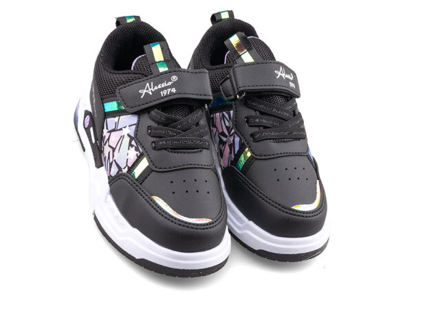 Alessio 039 Patik Cilt Işıklı - Siyah/Lila/Beyaz/Siyah T - 2