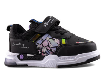 Alessio 039 Patik Cilt Işıklı - Siyah/Lila/Beyaz/Siyah T - 1