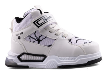 Alessio 042 Patik Cilt Su İtici Işıklı - Beyaz/Siyah - 1