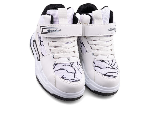 Alessio 042 Patik Cilt Su İtici Işıklı - Beyaz/Siyah - 2