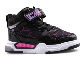 Alessio 042 Patik Cilt Su İtici Işıklı - Siyah/Lila B.S.T - Alessio