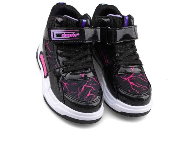 Alessio 042 Patik Cilt Su İtici Işıklı - Siyah/Lila B.S.T - 2