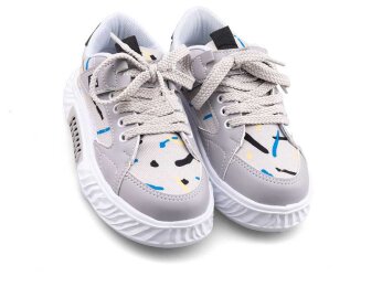 Alessio 055 Patik Keten Işıklı - Buz/Siyah B.T - Alessio